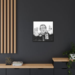 Framed Matte Canvas Wall Art — Retro Portrait with Jewelry