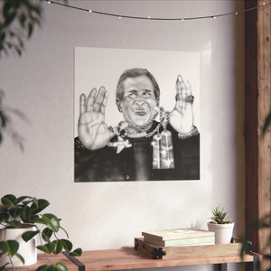 Fine Art Poster — Black & White Charcoal Portrait with Jewelry