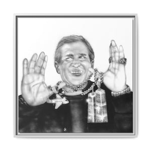 Framed Matte Canvas Wall Art — Retro Portrait with Jewelry