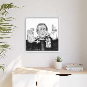 Framed Matte Canvas Wall Art — Retro Portrait with Jewelry