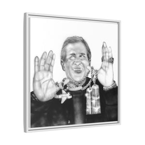 Framed Matte Canvas Wall Art — Retro Portrait with Jewelry