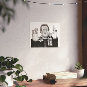 Fine Art Poster — Black & White Charcoal Portrait with Jewelry
