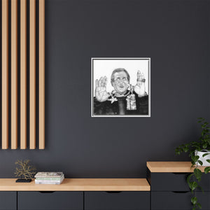 Framed Matte Canvas Wall Art — Retro Portrait with Jewelry