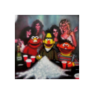 Fine Art Poster — Surreal Party Scene with Cartoon Characters