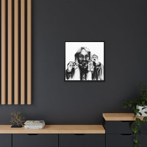 Framed Matte Canvas Wall Art — Retro Bling Portrait