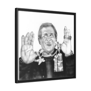 Framed Matte Canvas Wall Art — Retro Portrait with Jewelry