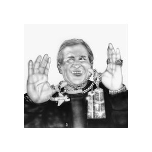 Fine Art Poster — Black & White Charcoal Portrait with Jewelry