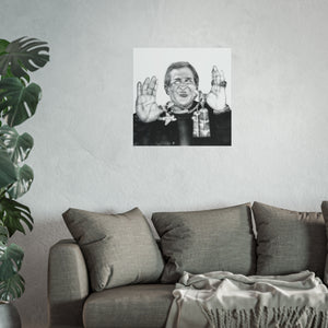 Fine Art Poster — Black & White Charcoal Portrait with Jewelry