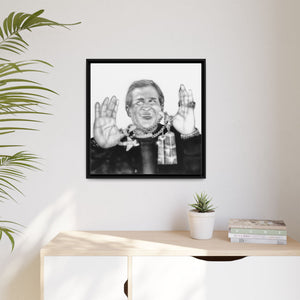Framed Matte Canvas Wall Art — Retro Portrait with Jewelry