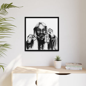 Framed Matte Canvas Wall Art — Retro Bling Portrait
